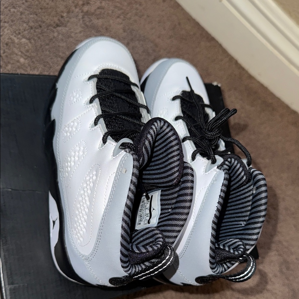 Jordan White and Gray High-Tops with Black Accents - Picture 9 of 12